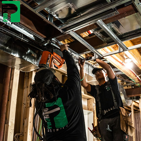 Metal Framing Contractors on the job by Pronto Drywall